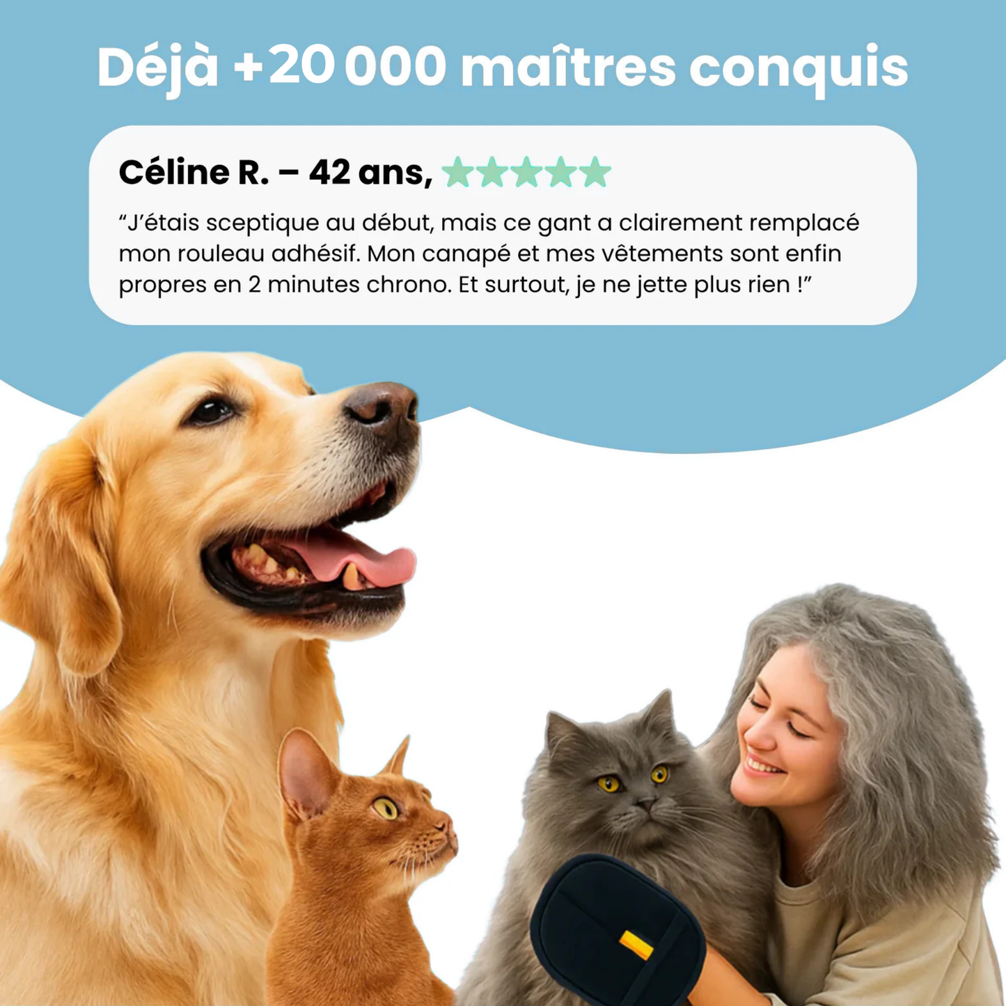 Sheddy - Gant Anti-Poils Réutilisable & Écologique